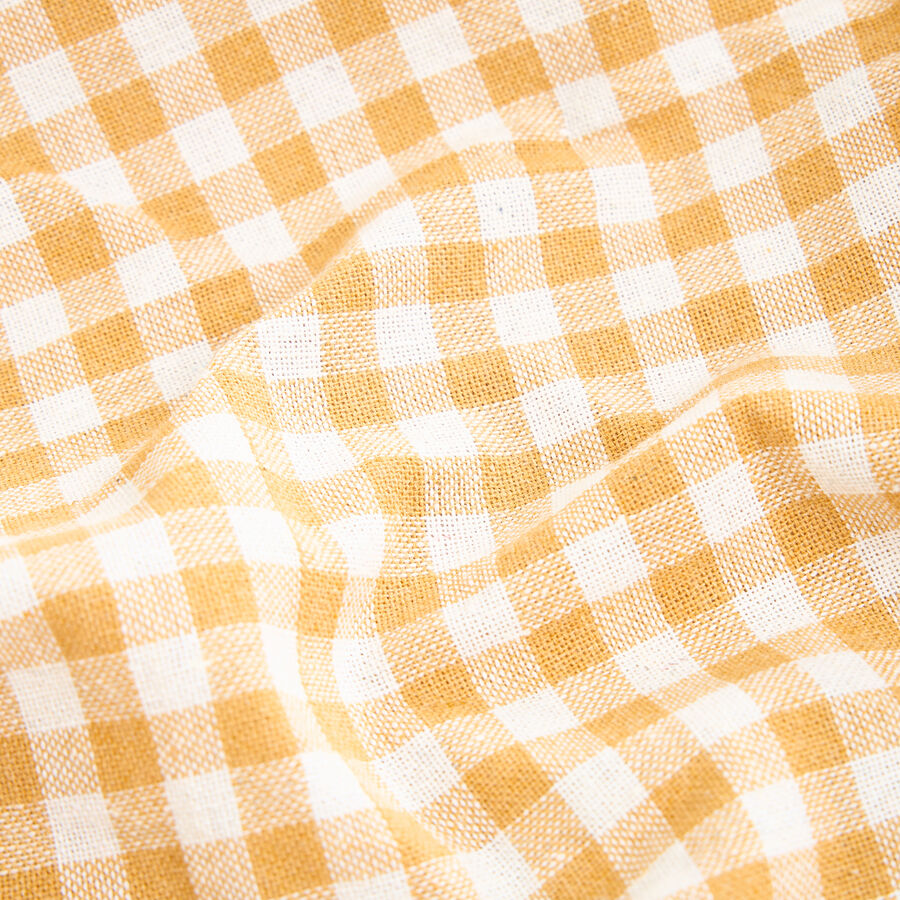 Mantel de algod&oacute;n Vichy mostaza 140x250cm