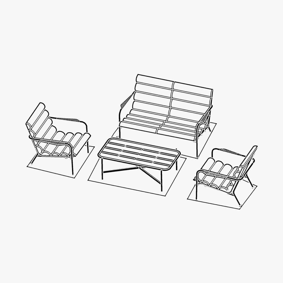 Conjunto de jard&iacute;n para 4 personas de acero cafe Solani