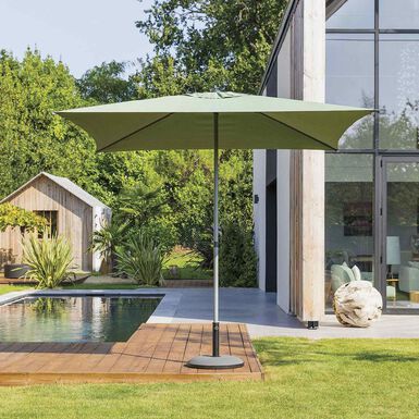Parasol de acero inoxidable verde Sena 250x250cm