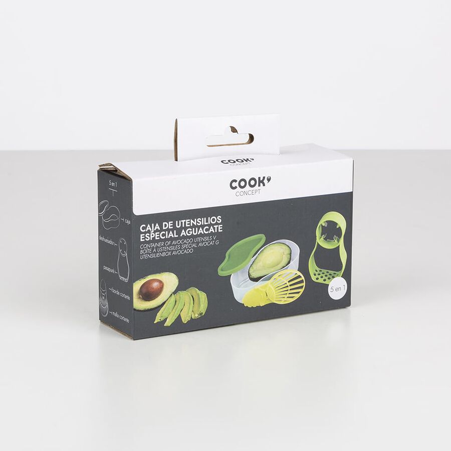 Set de utensilios aguacate de plástico 15x8x4cm