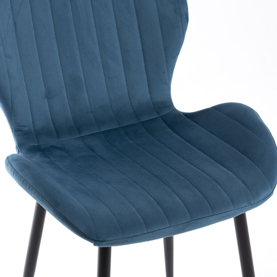 Silla de comedor de terciopelo azul oscuro Lydia 54x50x86cm Clau&Chloe