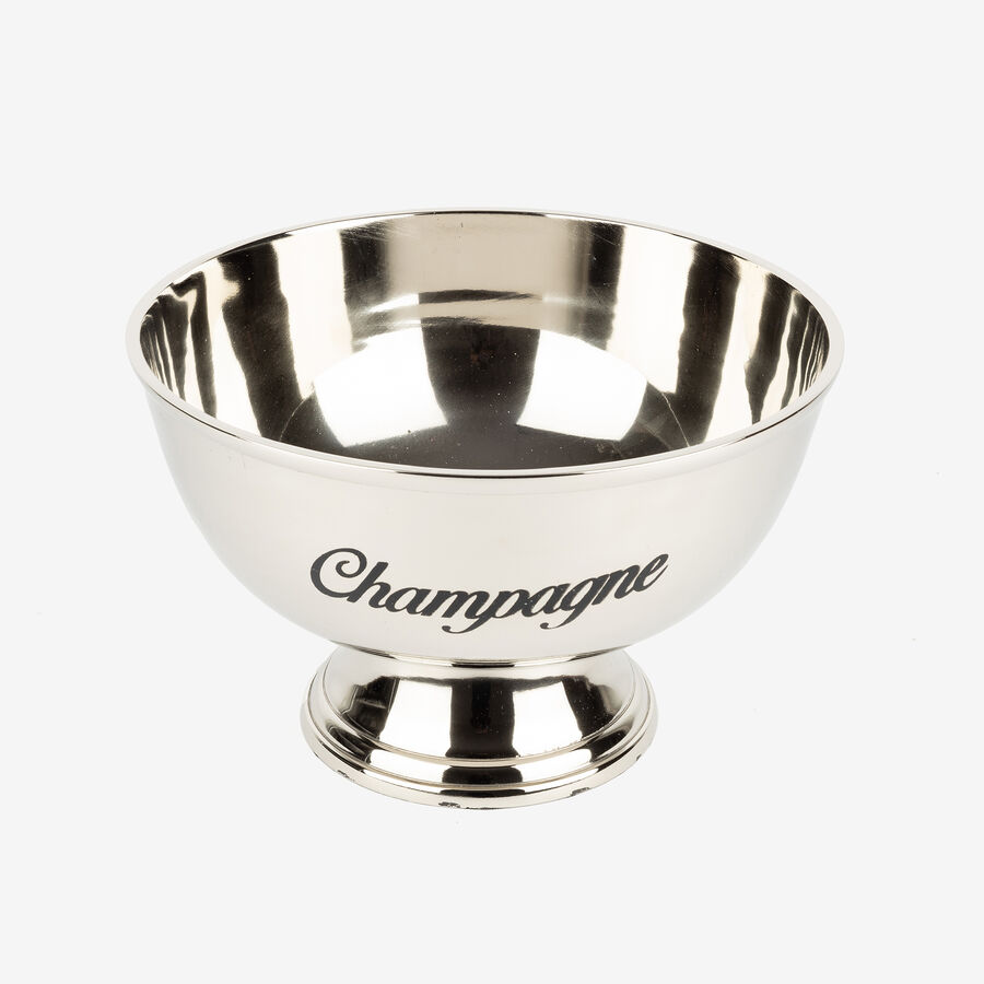 Cubitera de aluminio plateado con pie &Oslash;31,5x20cm