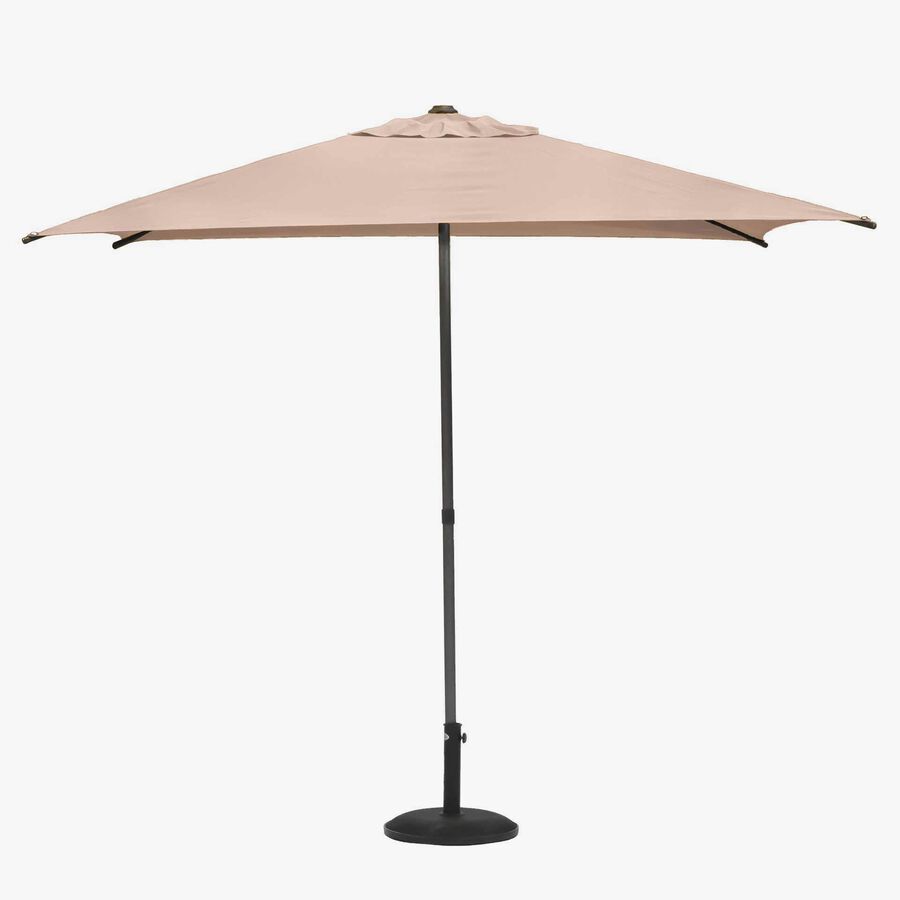 Parasol cuadrado inclinable de acero beige Sorya 242x242x229cm