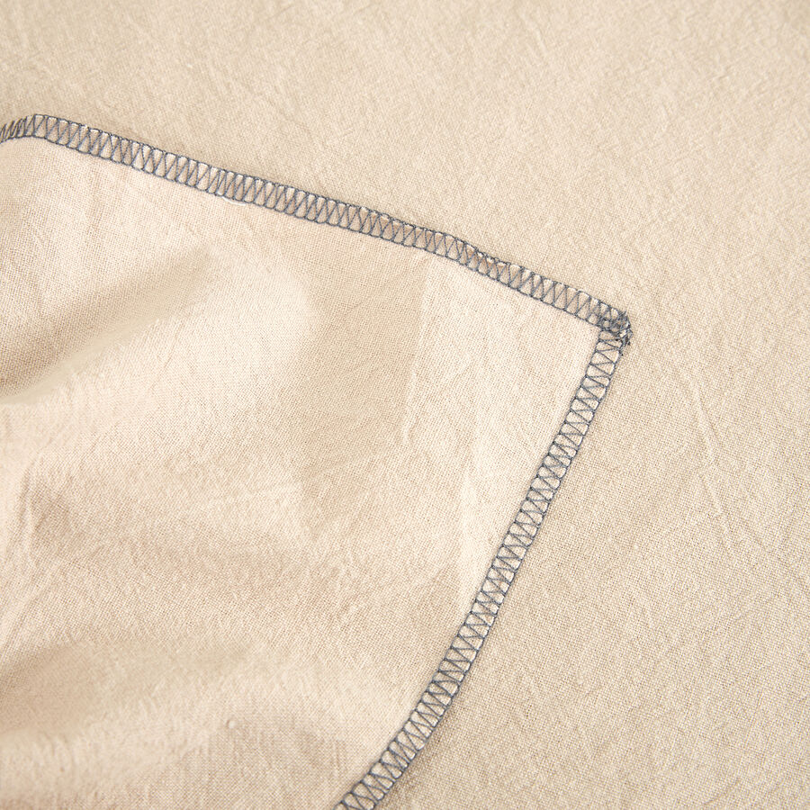 Mantel de algod&oacute;n con flecos beige 140x145cm