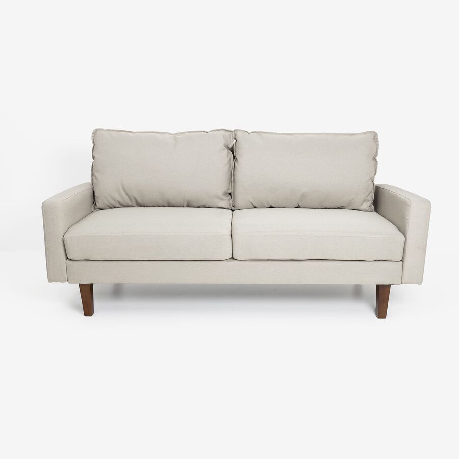 sofá natural beige o gris dos plazas pequeño diseño exclusivo