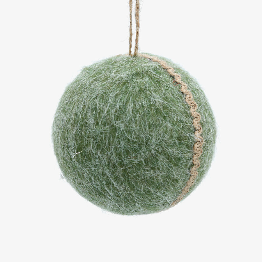 Bola de Navidad de fieltro verde 11x11cm
