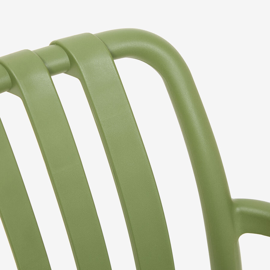 Silla de jard&iacute;n apilable de polipropileno verde Happel 59x55x81cm