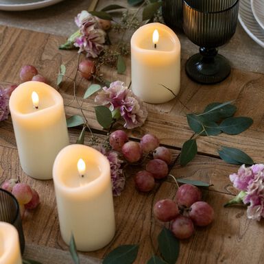 Set de 3 velas LED beige