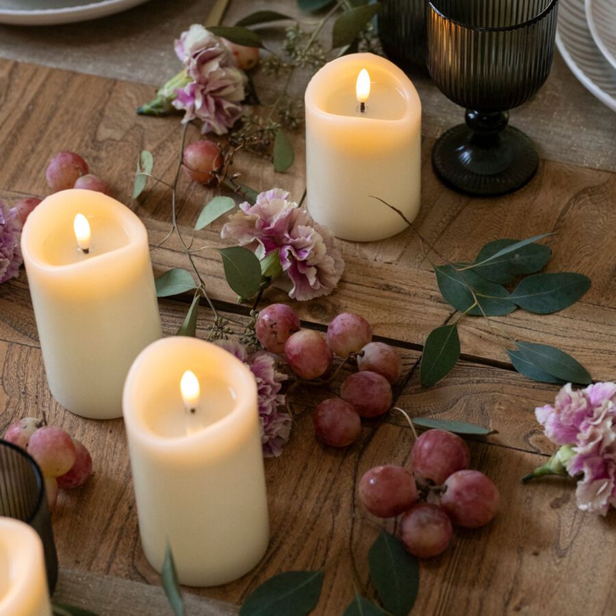 Set de 3 velas LED beige