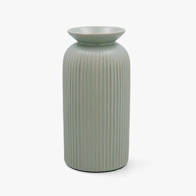 Jarron de cer&aacute;mica verde Olea 11x11x22