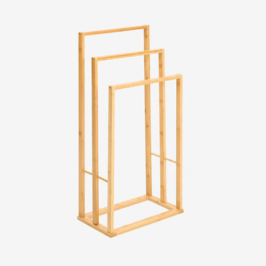 Toallero de pie de bambú con 3 barras 40x24x82cm