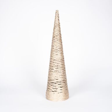 &Aacute;rbol decorativo de rafia dorado con luz LED Luys &Oslash;16x60cm