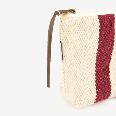 Neceser de algodón rayas rojas Niza 32x19cm
