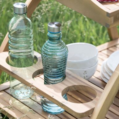 Botella de cristal azul Rustik 1L