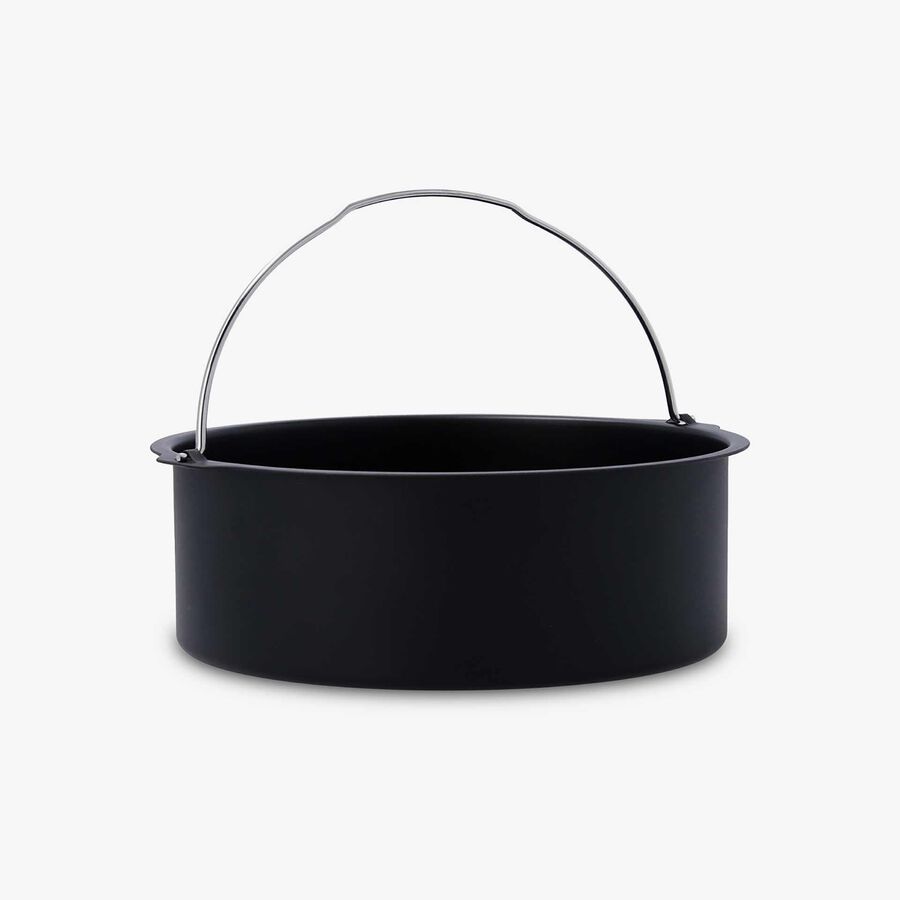 Molde de acero negro con asa 23x8cm para Airfryer