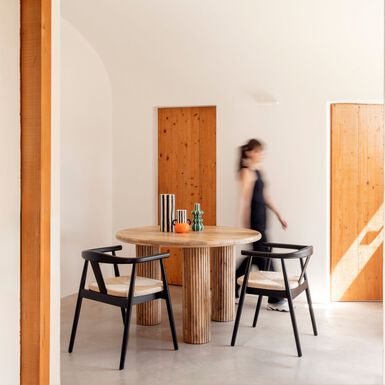 Mesa de comedor de madera de mango Singapur Ø120x76cm Clau&Chloe