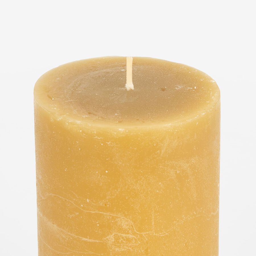 Vela decorativa cilindro ocre Kanea &Oslash;7x14cm