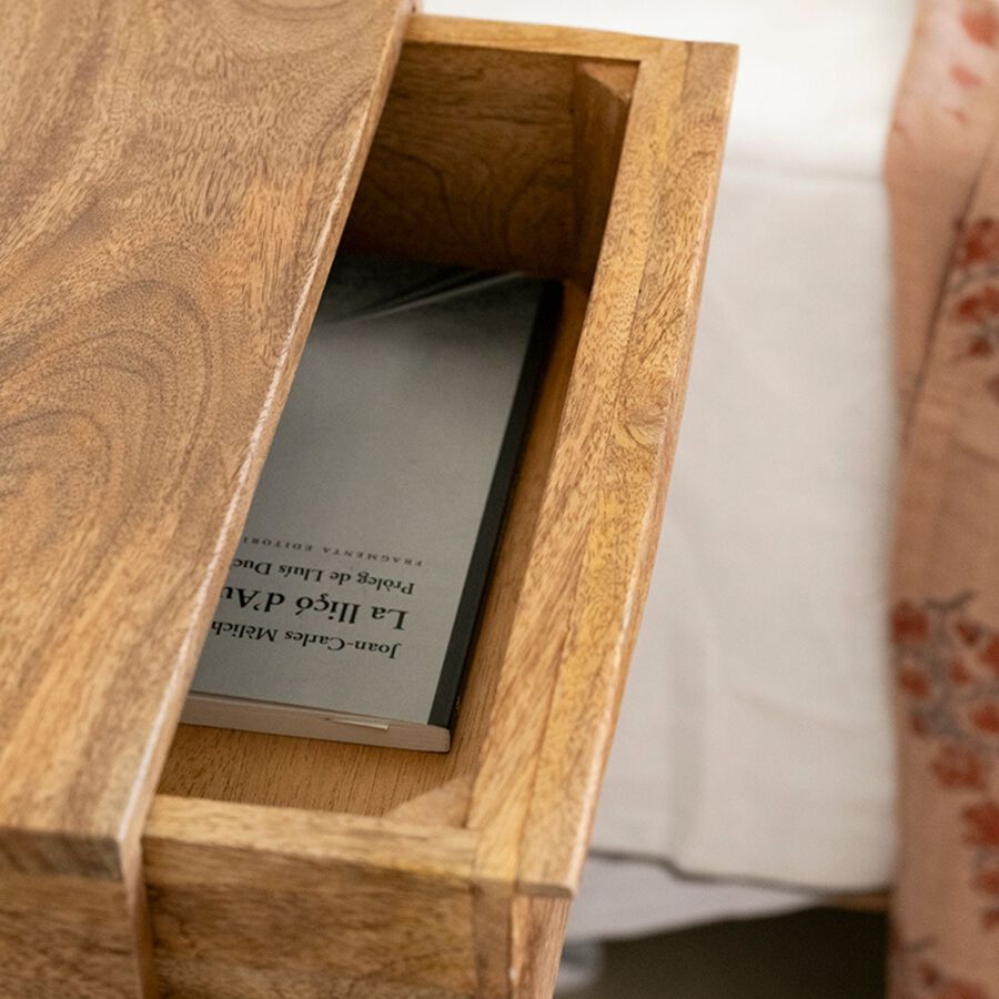 Mesa auxiliar de madera de mango Seattle 40x32x70cm Clau&Chloe