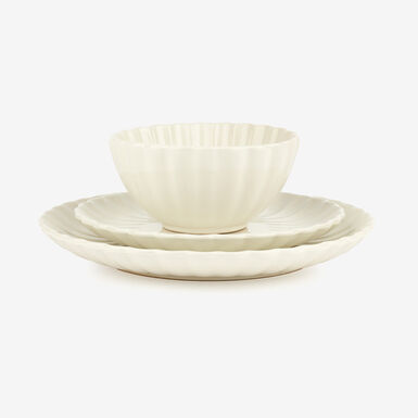 Vajilla de 12 piezas de cerámica marfil Varena