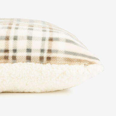 Funda de cojín de poliéster beige Tartán 45x45cm