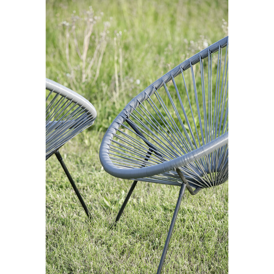 Silla de exterior gris de acero Acapulco 56x72x88cm