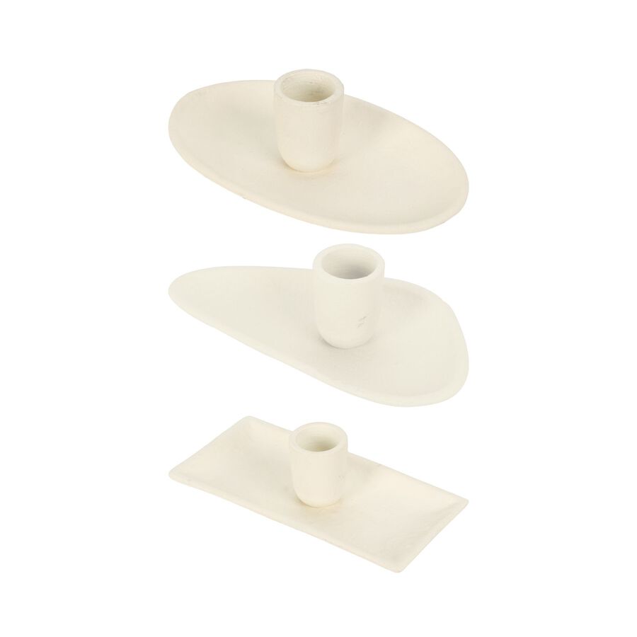 Candelabro de aluminio blanco 13x8x3cm