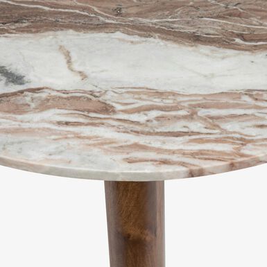 Mesa auxiliar de m&aacute;rmol y madera Jarek 