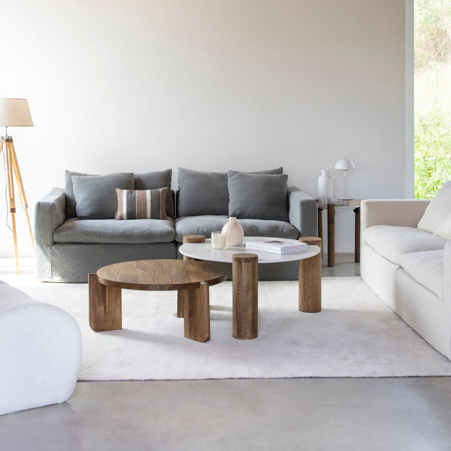 Mesa de centro de madera de mango Polanco Ø80x35cm Clau&Chloe