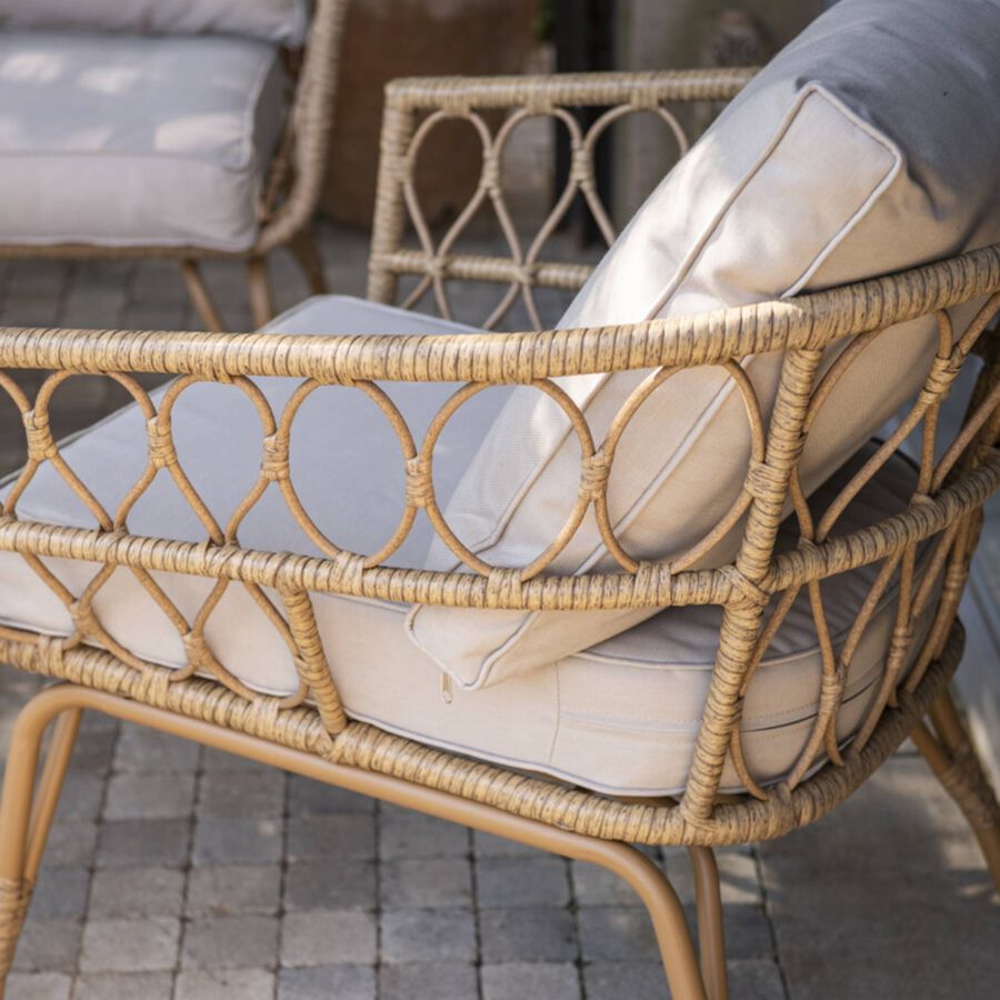 Set de jard&iacute;n 4 piezas rat&aacute;n sint&eacute;tico Creta