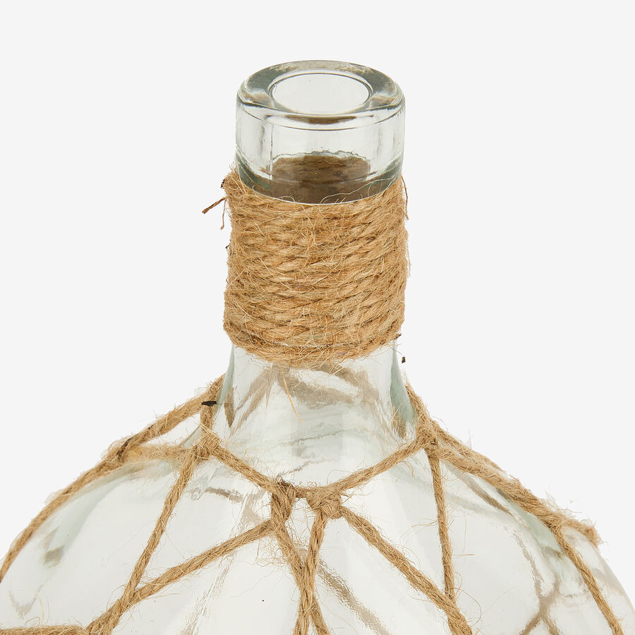 Jarr&oacute;n de cristal con cuerda Rustic &Oslash;16x25cm