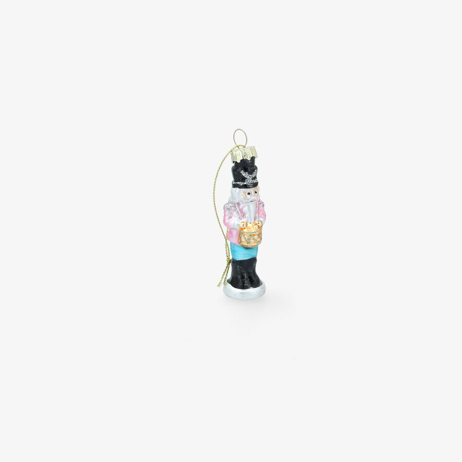 Adorno colgante de cascanueces rosa de cristal 10cm