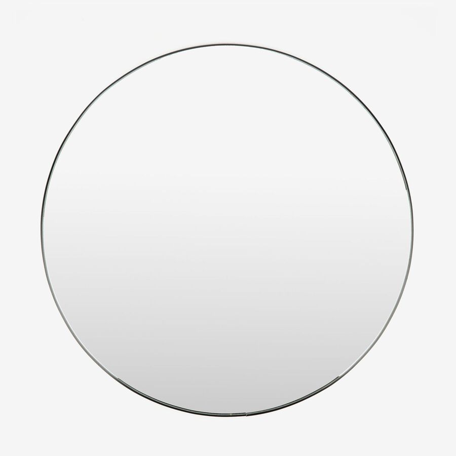 Espejo pared metal negro Orión Ø75cm