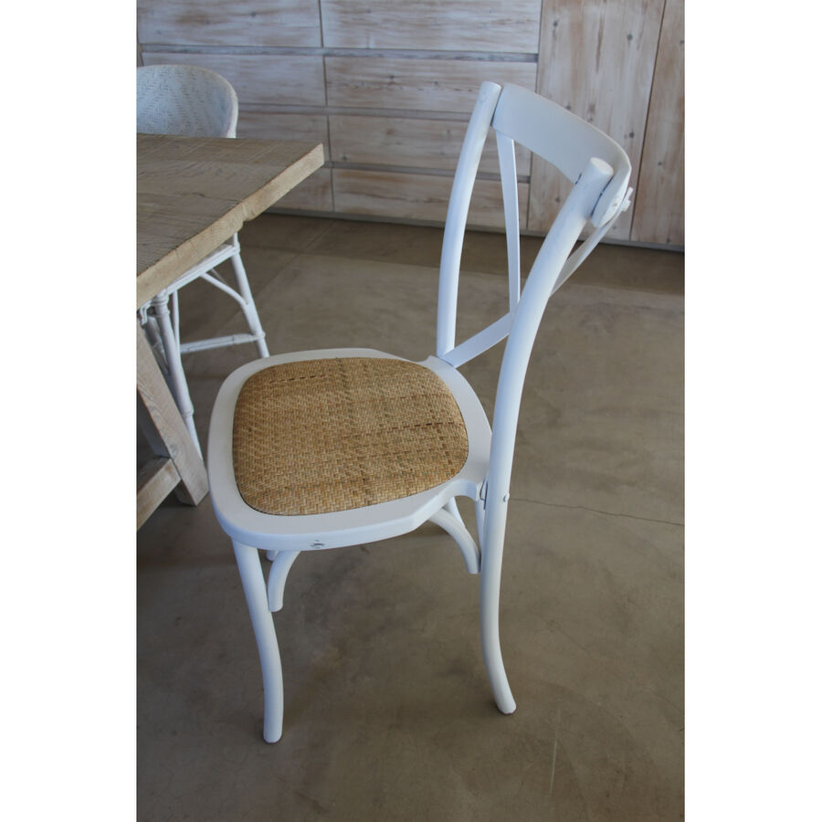 Silla de comedor blanca de haya Antique 48x52cm