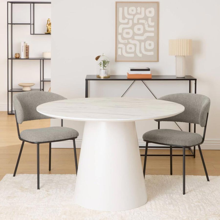 Sill&oacute;n de comedor topo de chenilla Borel 