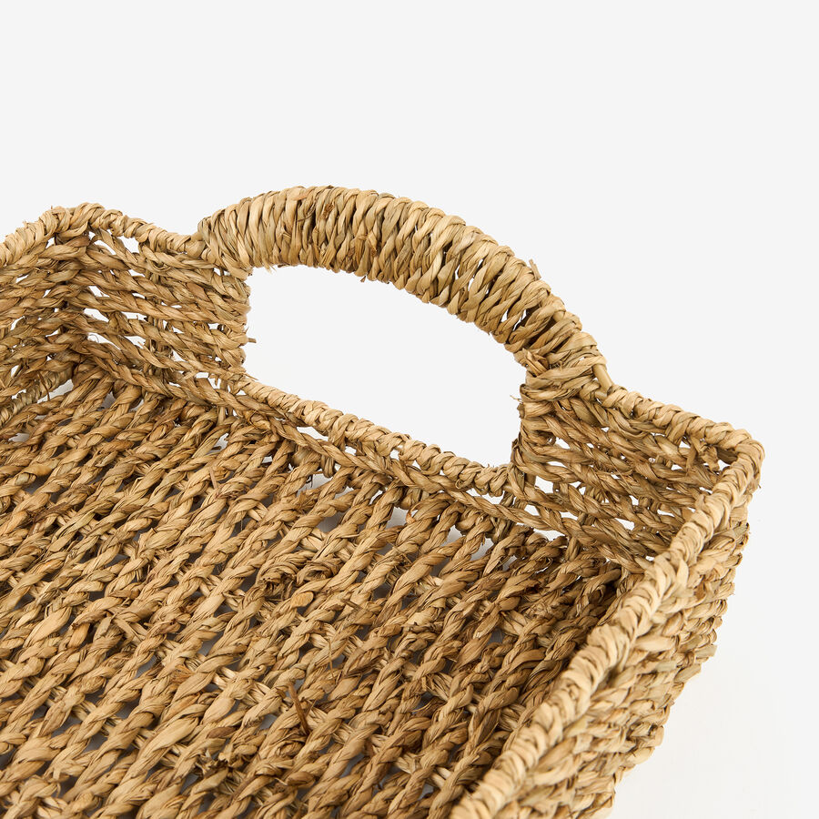 Bandeja con asas de fibras naturales Blunt 45x29x8cm