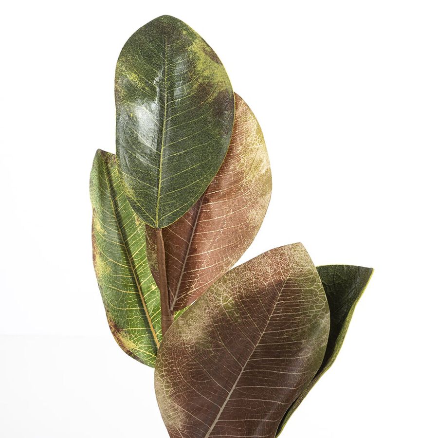 Rama artificial magnolia verde/marr&oacute;n 40cm