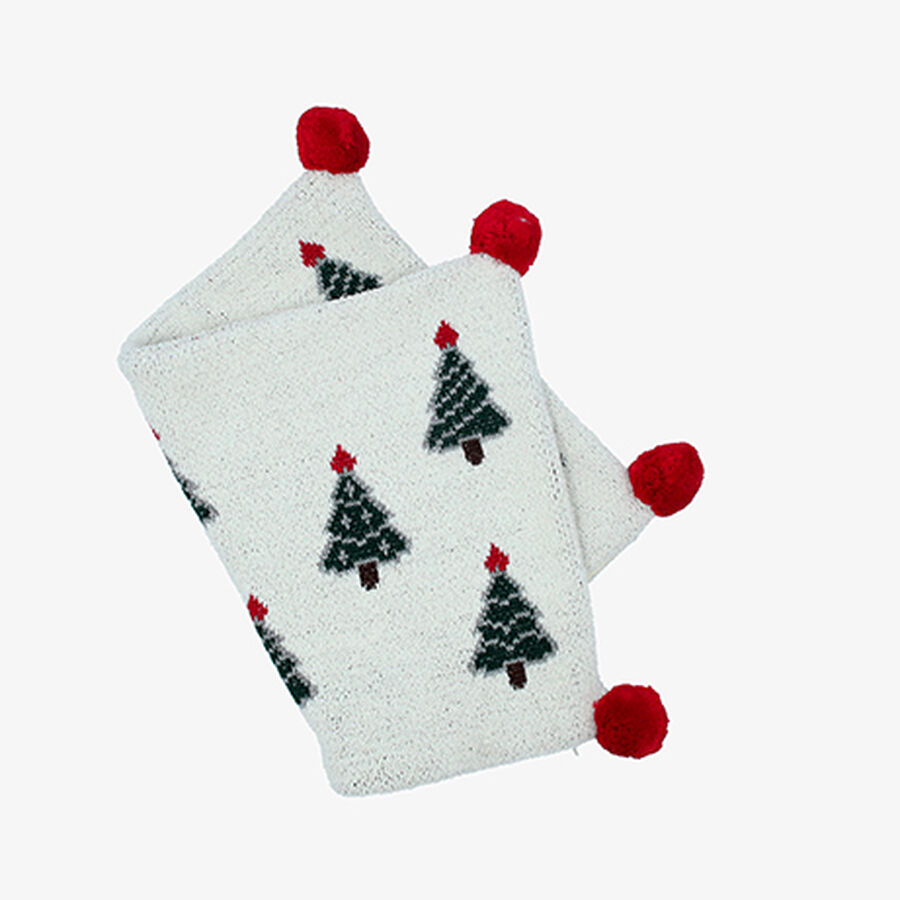 Funda de coj&iacute;n con &aacute;rboles y pompones Tree 50x35cm