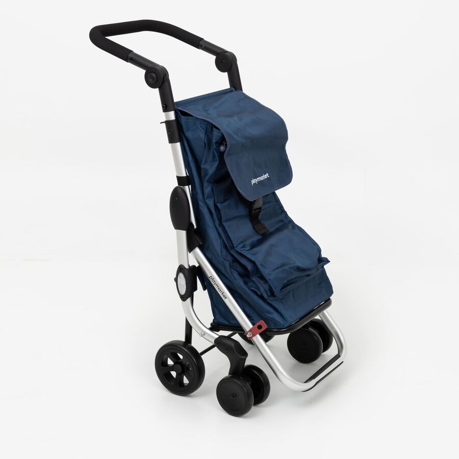 Carro para la compra de 4 ruedas azul Go Up