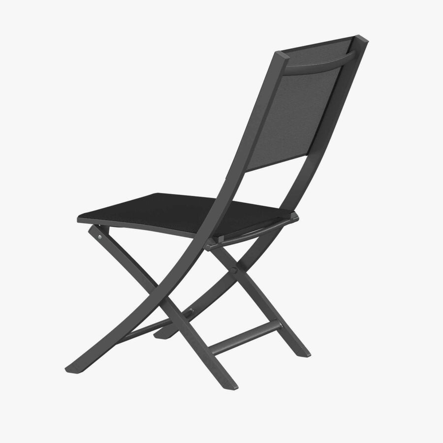 Set de 4 sillas de jard&iacute;n plegables de aluminio grafito Essor 45x57x90cm