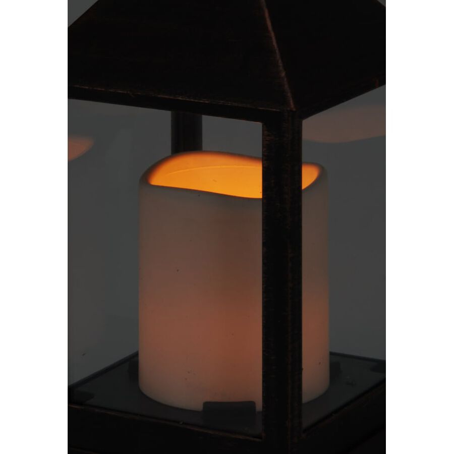 Farol negro con Vela LED Ampul 10x10x23cm