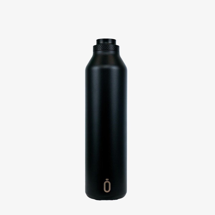 Botella t&eacute;rmica negra de acero inoxidable 1L - Runbott