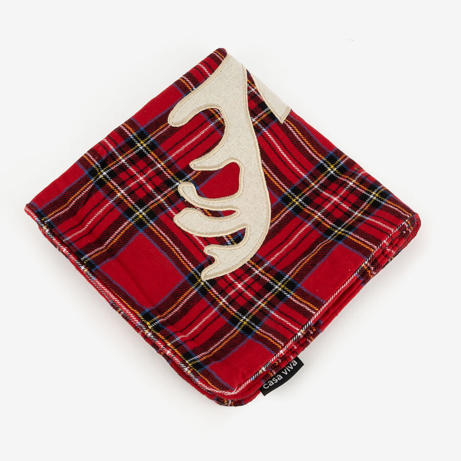 Funda de coj&iacute;n tart&aacute;n reno 45x45cm