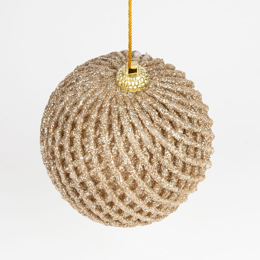 Bola decorativa con brillo dorada Ø8cm