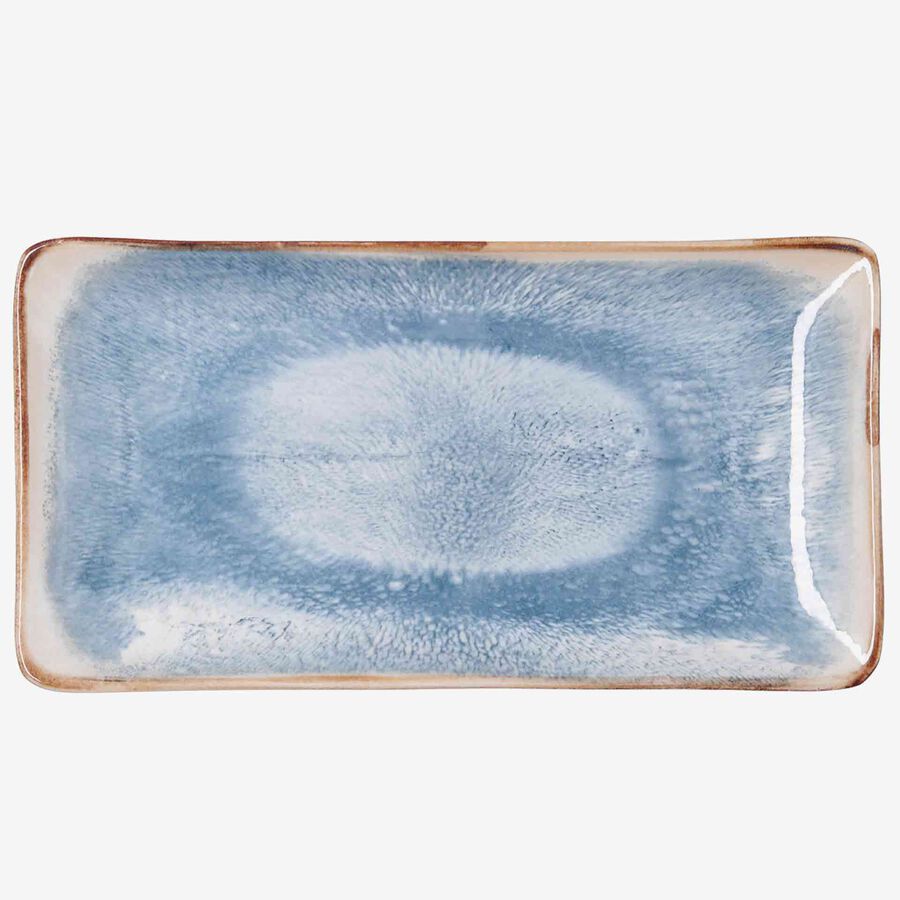 Bandeja de porcelana azul Aura 27,5x16,3cm