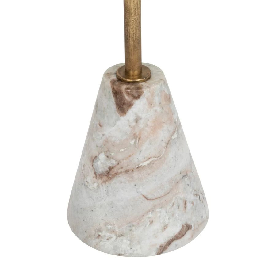 Mesa auxiliar de madera de mango y mármol Uria Ø36x70cm