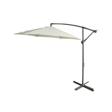 Parasol lateral de aluminio gris Ø3m