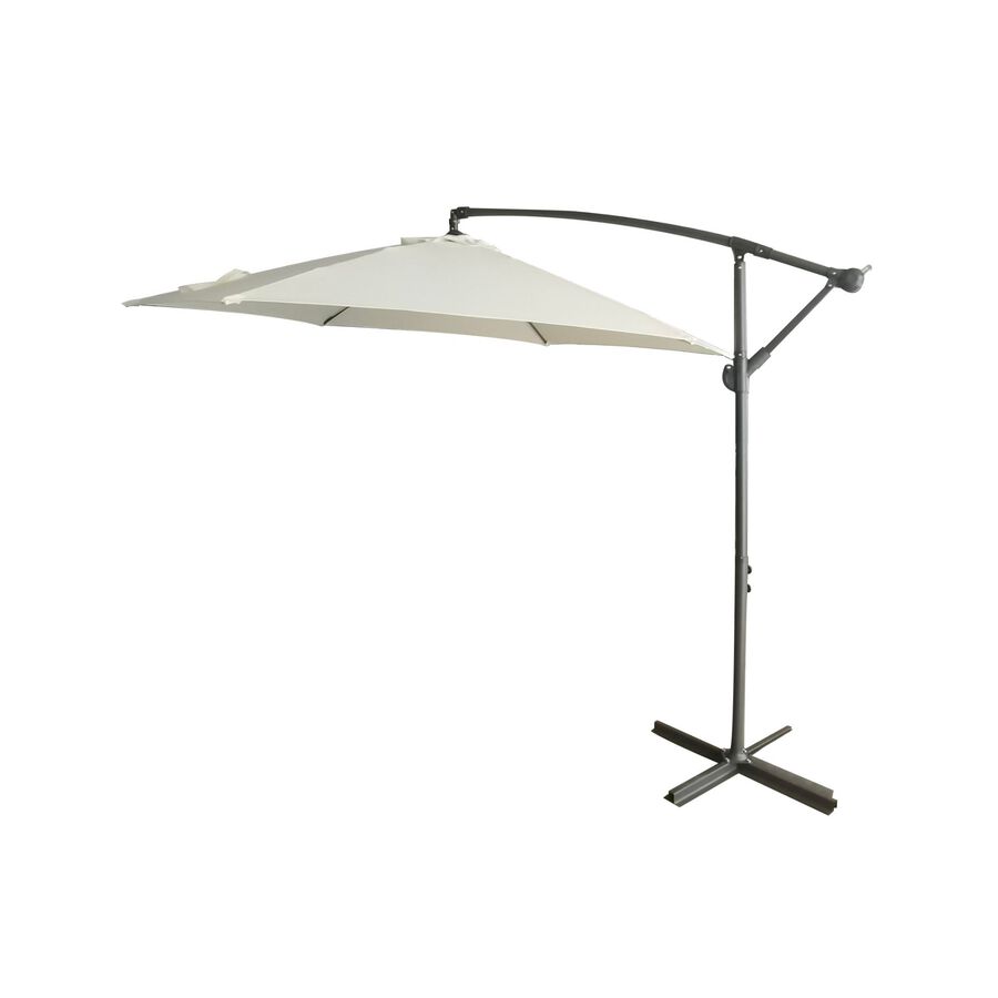 Parasol lateral de aluminio gris Ø3m