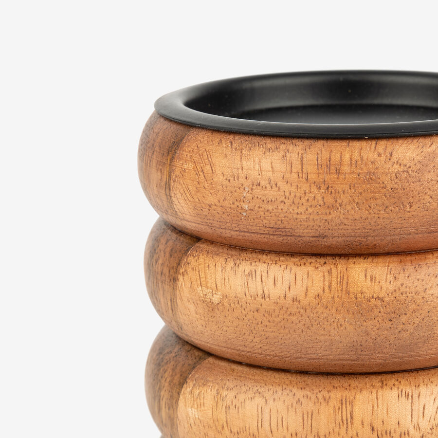 Portavelas de madera Belma 11cm