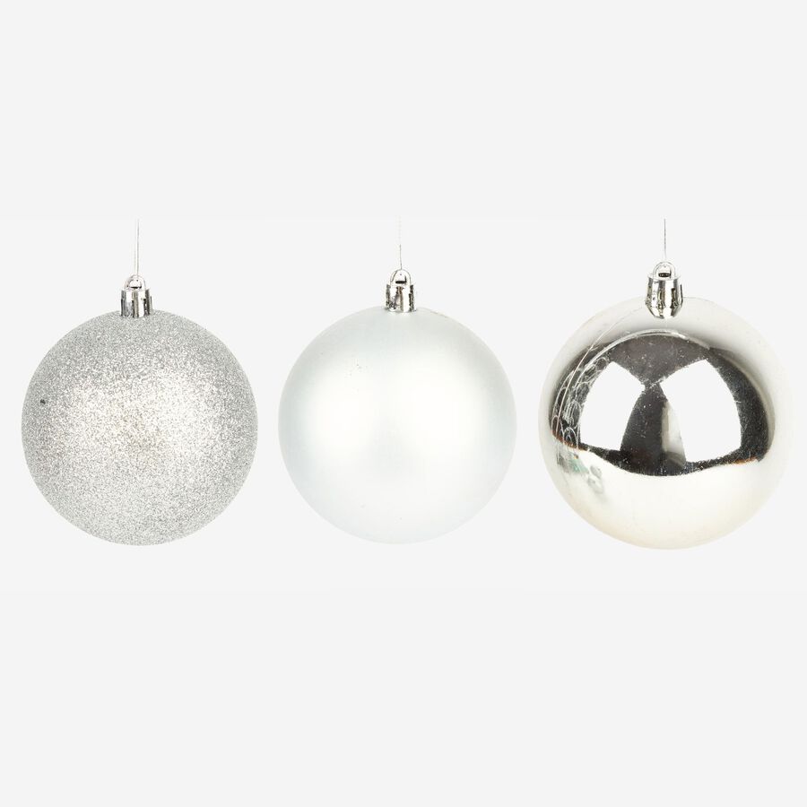 Set de 6 bolas decorativas plateadas &Oslash;8cm