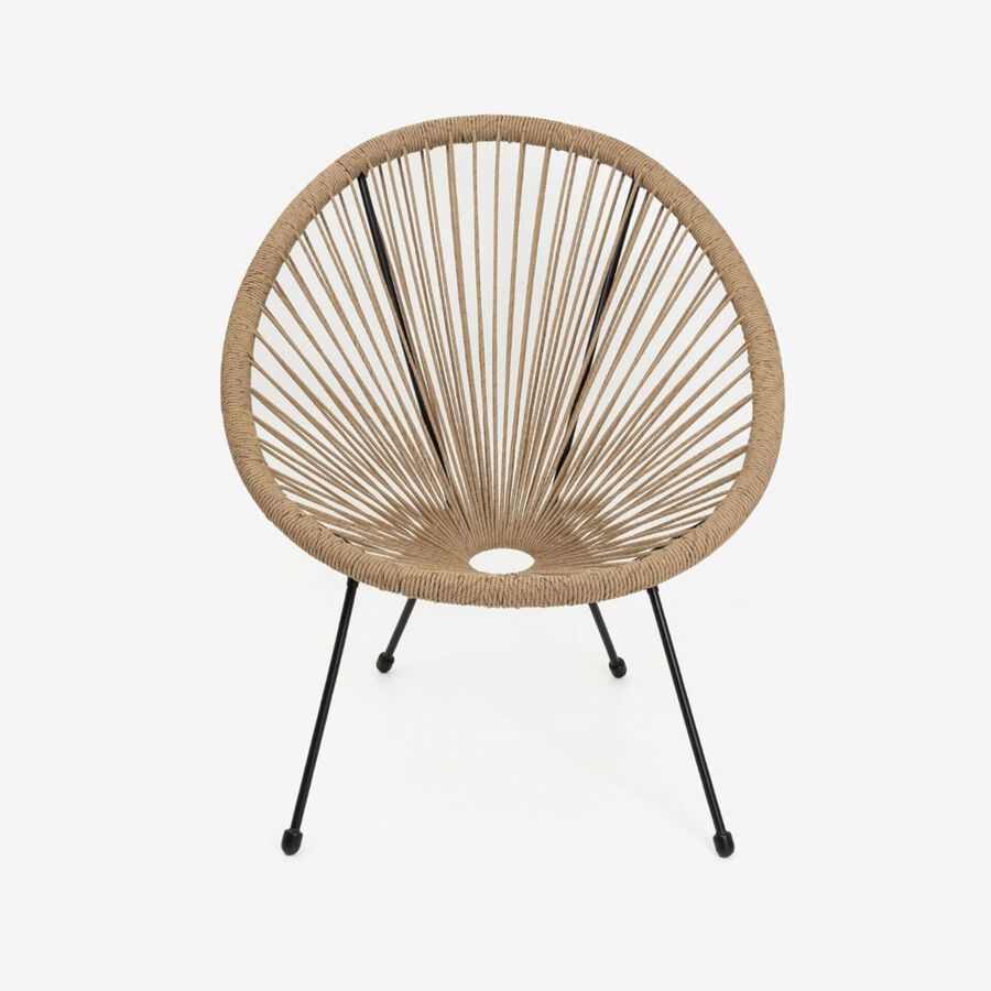 Silla para interior y exterior de rat&aacute;n sint&eacute;tico Acapulco 72x80x83cm